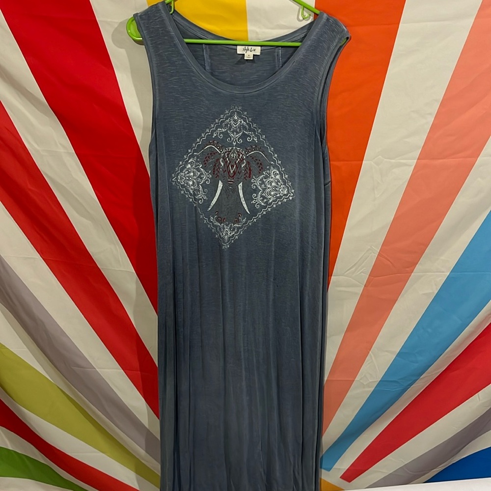 Sleeveless T-shirt, maxi dress –S